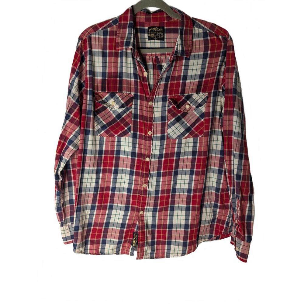 United By Blue Men's Long Large Sleeve Plaid uitton Up Shirt 100% Organic Cotton